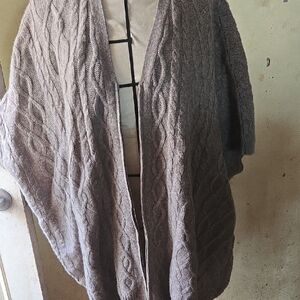 Nanette Lepore Taupe Cable Knit Poncho